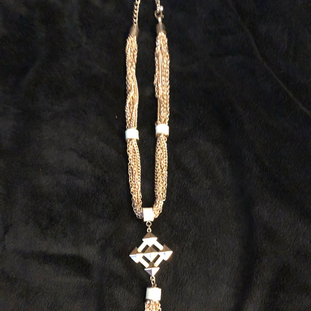 Gorgeous Heavy Gold & Ivory Long Necklace